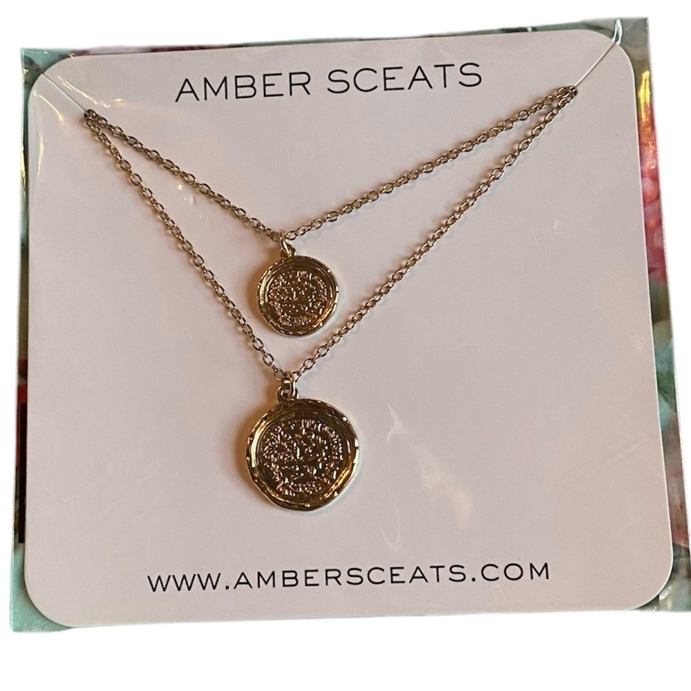 NWOT Amber Sceats Double Coin Necklace
